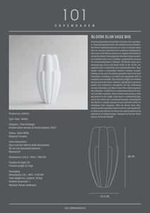 Bloom Vase Slim, Big - Bone White - 101 Copenhagen