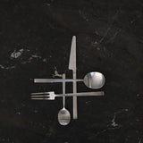 101 Copenhagen Kogei Cutlery - Brushed Steel on dark marble