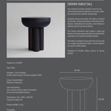 101 Copenhagen - Crown Table, Tall - Burned Black - Coffee or Side Table