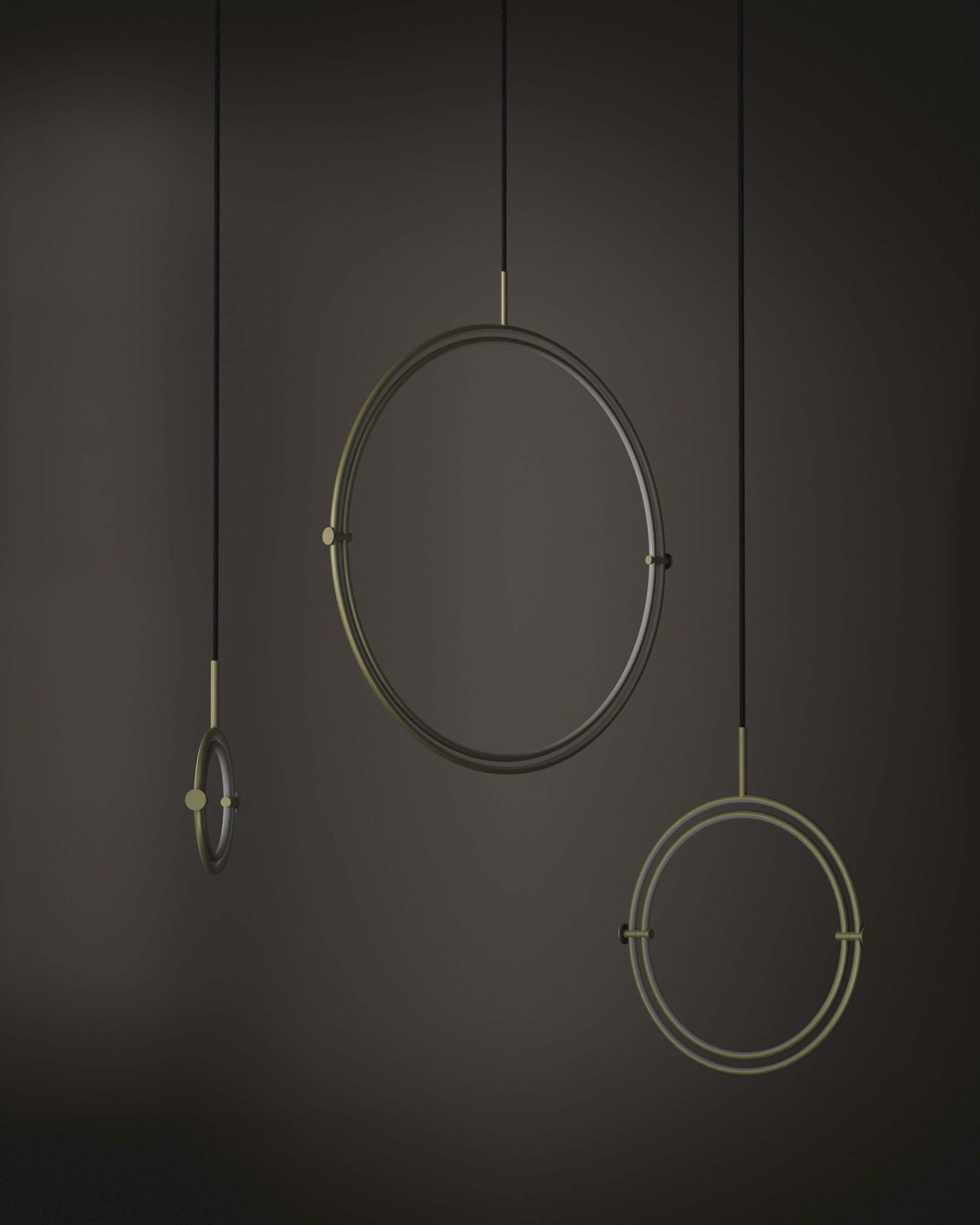 101 Copenhagen Maru Pendants in Brass turned on and off and rotated