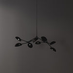 101 Copenhagen Drop Chandelier Mini - Burned Black turned on and off