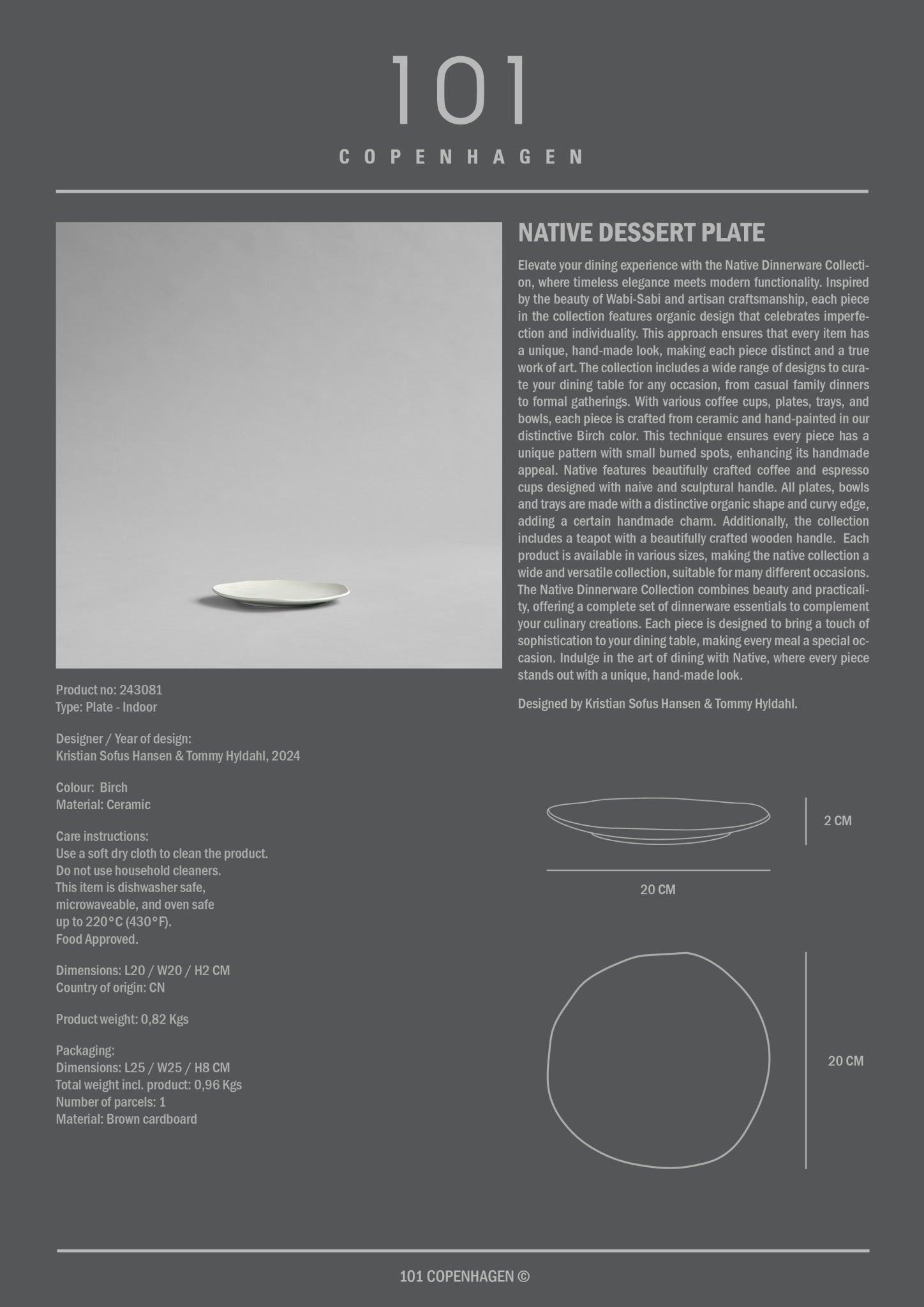 two 101 Copenhagen Native Lunch or Dessert Plate Style sheet