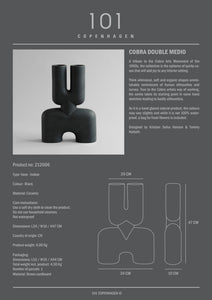 Cobra Vase Double, Medio - Black