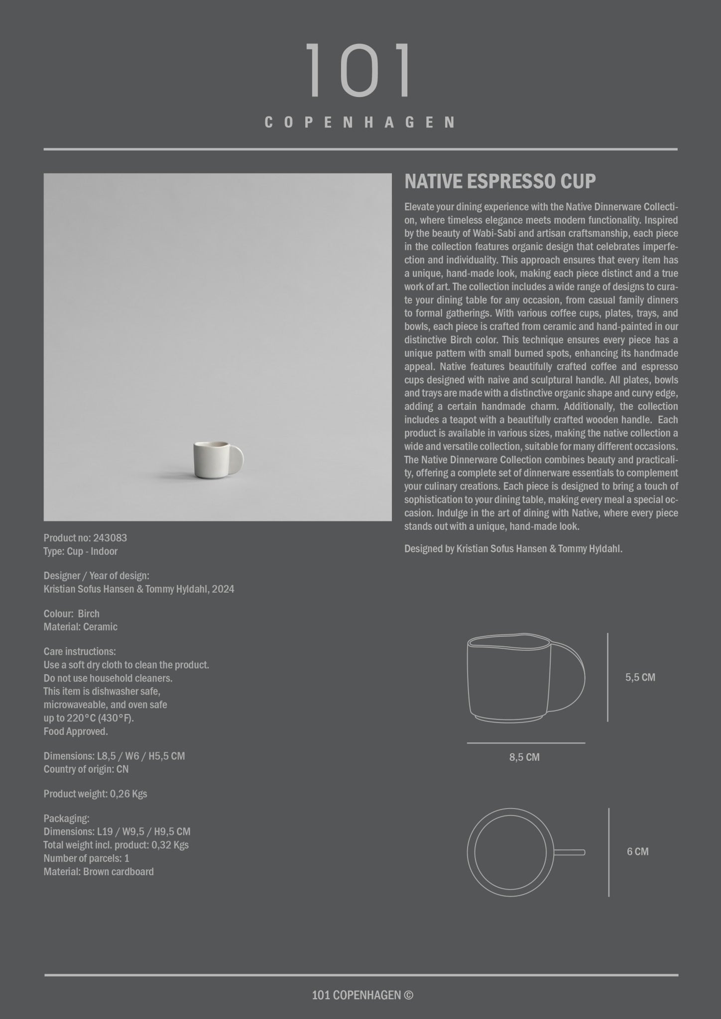 101 Copenhagen Native Espresso Cup style sheet