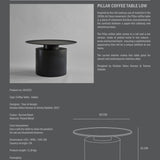 Pillar Table, Low - Burned Black