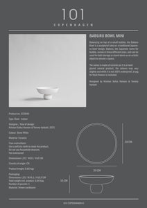 Baburu Bowl, Mini - Bone White - 101 Copenhagen