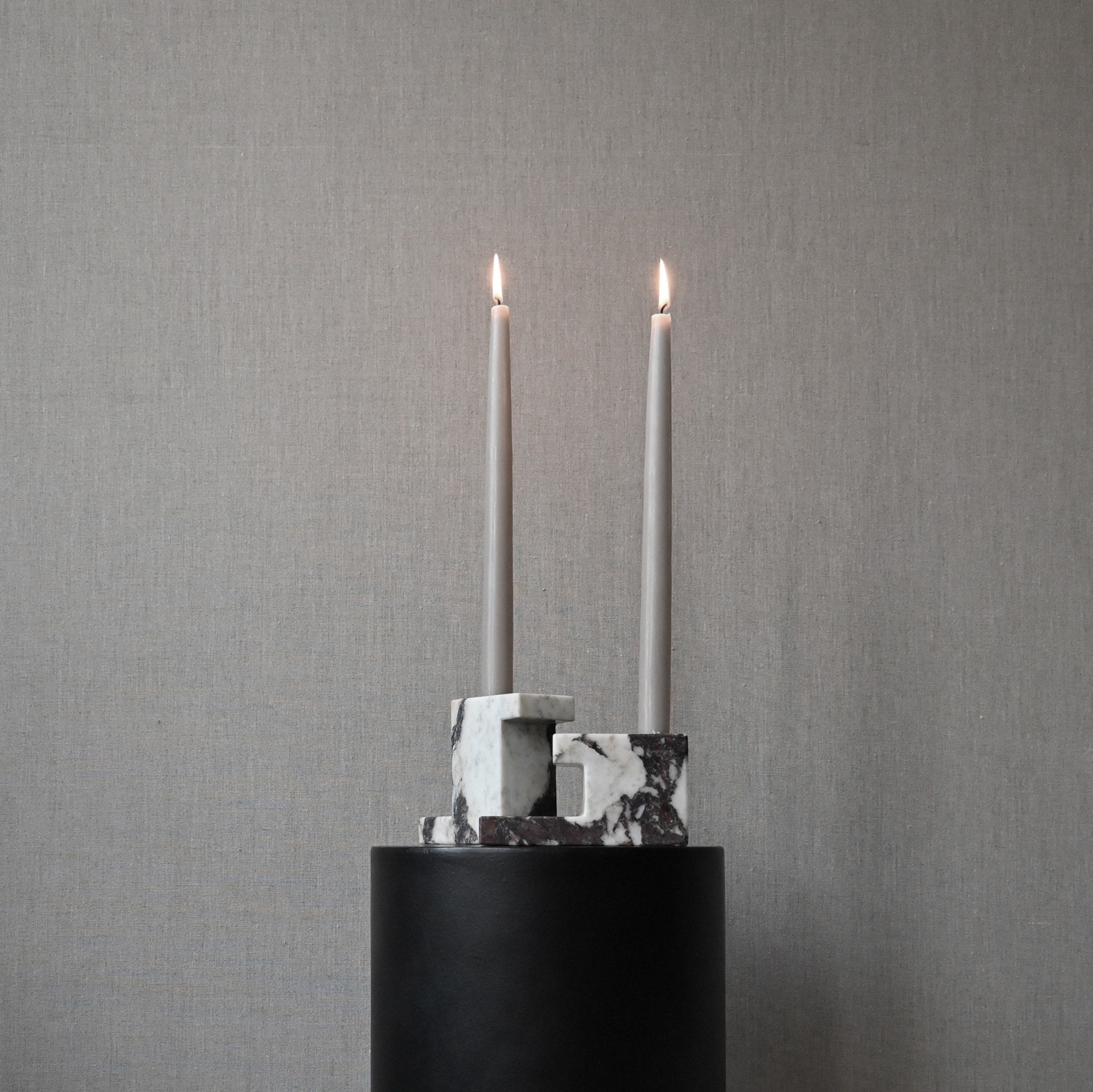 Brick Candle Holder, Low - Calacatta - 101 CPH