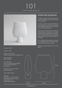 Sphere Vase Square, Big - Bone White - 101 CPH