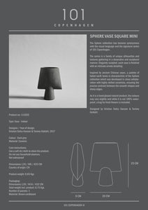 Sphere Vase Square, Mini - Coffee - 101 CPH
